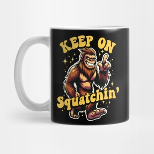 Gone Squatchin' Retro Bigfoot Hunter Graphic Mug